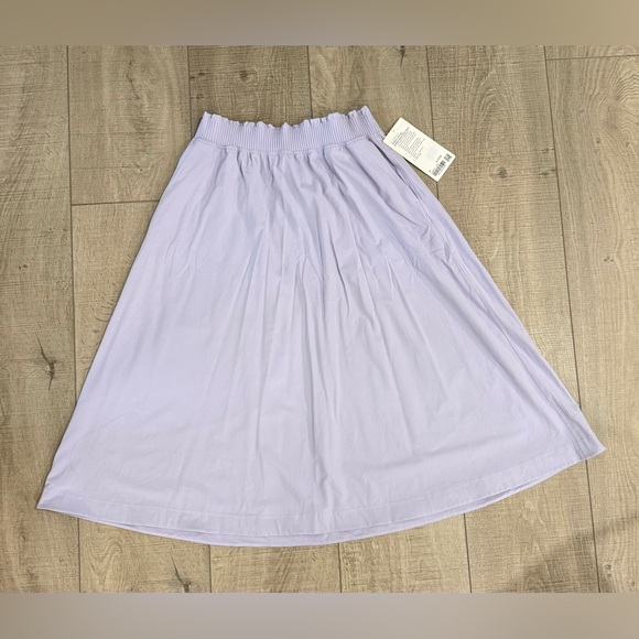 Lululemon Stretch Woven Ruffle Waist Midi Skirt - Lavender Frost - Medium - Picture 3 of 4